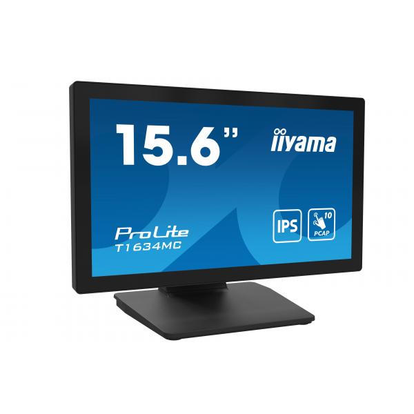 Iiyama ProLite T1634MC-B1S Monitor PC 39,6 cm [15.6] 1920 x 1080 Pixel Full HD LED Touch screen Nero (15,6 PCAP Bezel Free - Front,10P - Touch,1920x1080,VGA,DP,HDMI, 405cd/m?,USB,External PSU,Multitouch[with OS] - Warranty: 36M)Iiyama4948570122110T16...
