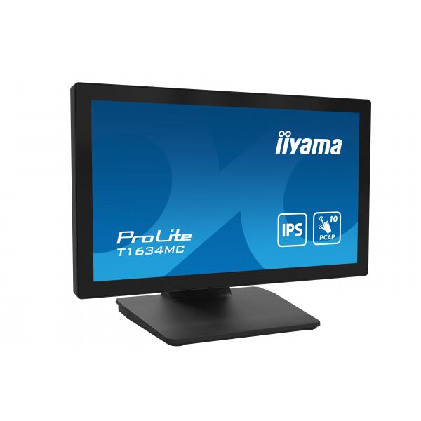 Iiyama ProLite T1634MC-B1S Monitor PC 39,6 cm [15.6] 1920 x 1080 Pixel Full HD LED Touch screen Nero (15,6 PCAP Bezel Free - Front,10P - Touch,1920x1080,VGA,DP,HDMI, 405cd/m?,USB,External PSU,Multitouch[with OS] - Warranty: 36M)Iiyama4948570122110T16...