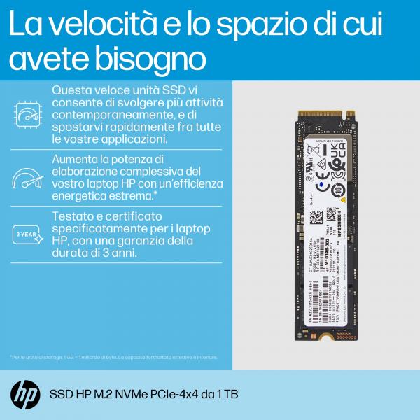 HP 1TB PCIe4x4 NVMe M.2 SSD (HP - SSD - 1 TB - interno - M.2 2280 - PCIe 4.0 x4)Hewlett Packard Enterprise8C4X7AA