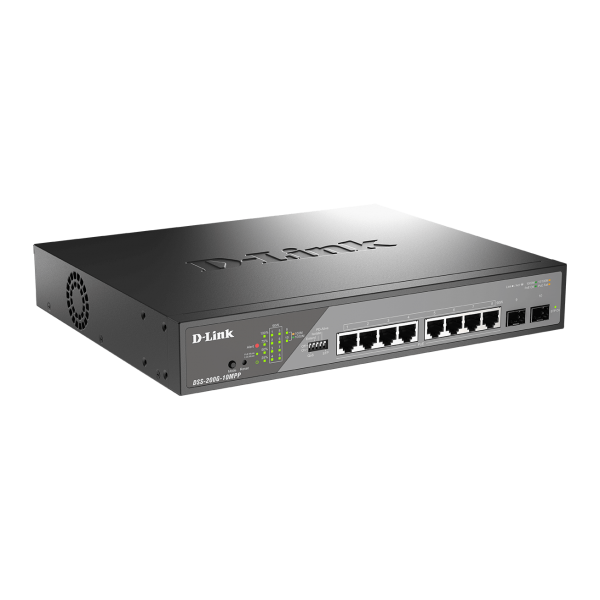 D-Link DSS-200G-10MPP/B switch di rete Gestito L2 Gigabit Ethernet [10/100/1000] Supporto Power over Ethernet [PoE] 1U Grigio (D-Link DSS 200G-10MPP - Switch - Managed - 8 x 10/100/1000 [PoE++] + 2 x Gigabit SFP - rack-mountable - PoE++ [242 W])D-lin...