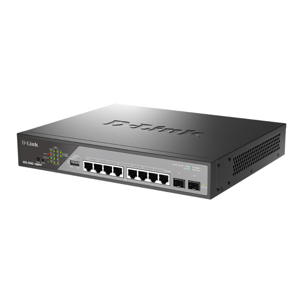 D-Link DSS-200G-10MPP/B switch di rete Gestito L2 Gigabit Ethernet [10/100/1000] Supporto Power over Ethernet [PoE] 1U Grigio (D-Link DSS 200G-10MPP - Switch - Managed - 8 x 10/100/1000 [PoE++] + 2 x Gigabit SFP - rack-mountable - PoE++ [242 W])D-lin...
