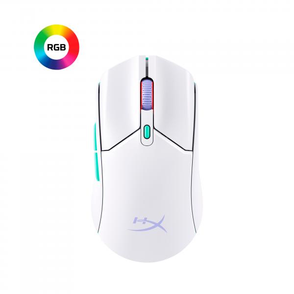 HyperX Pulsefire Haste 2 Core Wls  Mouse da gaming [bianco/verde/viola] (HYPERX PF HAS 2 CORE WL WHT GM MS)Hp8R2E7AA