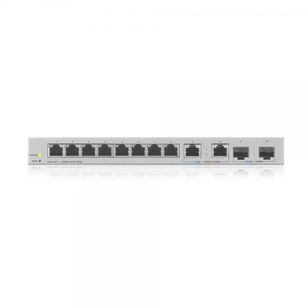 Zyxel XGS1210-12-ZZ0102F switch di rete Gestito Gigabit Ethernet [10/100/1000] Grigio (Zyxel XGS1210-12 - V2 - switch - gestito - 8 x 10/100/1000 + 2 x 100/1000/2.5G + 2 x 1 Gigabit / 10 Gigabit SFP+ [uplink] - desktop, montaggio a parete)ZyxelXGS121...
