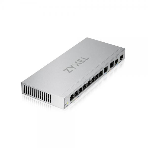 Zyxel XGS1210-12-ZZ0102F switch di rete Gestito Gigabit Ethernet [10/100/1000] Grigio (Zyxel XGS1210-12 - V2 - switch - gestito - 8 x 10/100/1000 + 2 x 100/1000/2.5G + 2 x 1 Gigabit / 10 Gigabit SFP+ [uplink] - desktop, montaggio a parete)ZyxelXGS121...