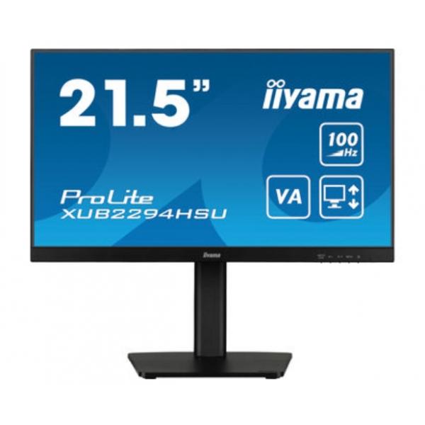 Iiyama ProLite XUB2294HSU-B6 Monitor PC 54,6 cm [21.5] 1920 x 1080 Pixel Full HD LCD Nero (iiyama ProLite XUB2294HSU-B6 - LED monitor - 22 [21.5 viewable] - 1920 x 1080 Full HD [1080p] @ 100 Hz - VA - 250 cd/m - 3000:1 - 1 ms - HDMI, DisplayPort - sp...