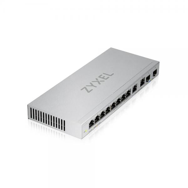 Zyxel XGS1010-12-ZZ0102F switch di rete Non gestito Gigabit Ethernet [10/100/1000] Grigio (Zyxel XGS1010-12 - V2 - switch - Managed - 8 x 10/100/1000 + 2 x 100/1000/2.5G + 2 x 1 Gigabit / 10 Gigabit SFP+ [uplink] - desktop, wall-mountable)Zyxel471893...