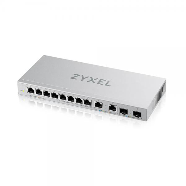 Zyxel XGS1010-12-ZZ0102F switch di rete Non gestito Gigabit Ethernet [10/100/1000] Grigio (Zyxel XGS1010-12 - V2 - switch - Managed - 8 x 10/100/1000 + 2 x 100/1000/2.5G + 2 x 1 Gigabit / 10 Gigabit SFP+ [uplink] - desktop, wall-mountable)Zyxel471893...