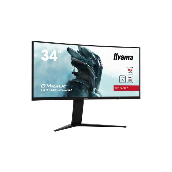 Iiyama G-MASTER GCB3480WQSU-B1 Monitor PC 86,4 cm [34] 3440 x 1440 Pixel UltraWide Quad HD LCD Nero (iiyama G-Master GCB3480WQSU-B1 34 Inch Red Eagle Ultra Wide Curved Gaming Monitor, Black, 3440x1440, 0.4ms, 180hz, FreeSync, HDMI, Display Port, USB ...