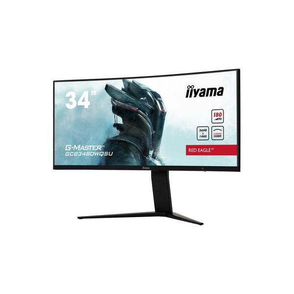 Iiyama G-MASTER GCB3480WQSU-B1 Monitor PC 86,4 cm [34] 3440 x 1440 Pixel UltraWide Quad HD LCD Nero (iiyama G-Master GCB3480WQSU-B1 34 Inch Red Eagle Ultra Wide Curved Gaming Monitor, Black, 3440x1440, 0.4ms, 180hz, FreeSync, HDMI, Display Port, USB ...