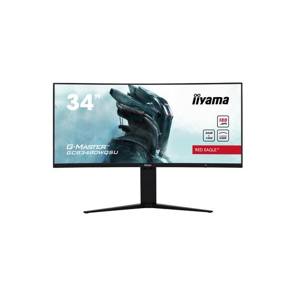 Iiyama G-MASTER GCB3480WQSU-B1 Monitor PC 86,4 cm [34] 3440 x 1440 Pixel UltraWide Quad HD LCD Nero (iiyama G-Master GCB3480WQSU-B1 34 Inch Red Eagle Ultra Wide Curved Gaming Monitor, Black, 3440x1440, 0.4ms, 180hz, FreeSync, HDMI, Display Port, USB ...