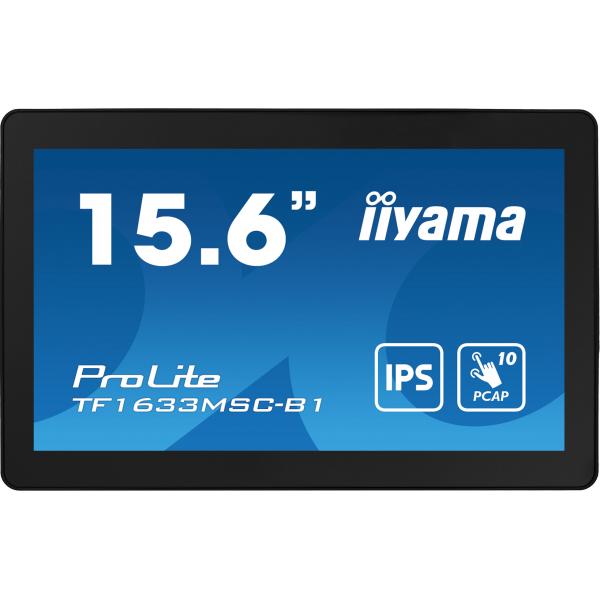 Iiyama ProLite TF1633MSC-B1 Monitor PC 39,6 cm [15.6] 1920 x 1080 Pixel Full HD Touch screen Nero (15.6 PROLITE TF1633MSC-B1 Touch Monitor - 15.6 Black LED Touchscreen Monitor DisplayPort USB and HDMI)Iiyama4948570122530TF1633MSC-B1