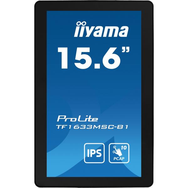 Iiyama ProLite TF1633MSC-B1 Monitor PC 39,6 cm [15.6] 1920 x 1080 Pixel Full HD Touch screen Nero (15.6 PROLITE TF1633MSC-B1 Touch Monitor - 15.6 Black LED Touchscreen Monitor DisplayPort USB and HDMI)Iiyama4948570122530TF1633MSC-B1