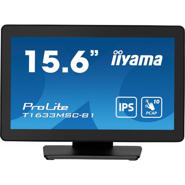 Iiyama ProLite T1633MSC-B1 Monitor PC 39,6 cm [15.6] 1920 x 1080 Pixel Full HD LCD Touch screen Nero (iiyama ProLite T1633MSC-B1 - LED monitor - 15.6 - touchscreen - 1920 x 1080 Full HD [1080p] @ 60 Hz - IPS - 450 cd/m? - 1000:1 - 5 ms - HDMI, Displa...