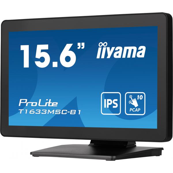 Iiyama ProLite T1633MSC-B1 Monitor PC 39,6 cm [15.6] 1920 x 1080 Pixel Full HD LCD Touch screen Nero (15.6 T1633MSC-B1 Monitor - 15.6 Black IPS Monitor 1x HDMI 5ms)Iiyama4948570122523T1633MSC-B1