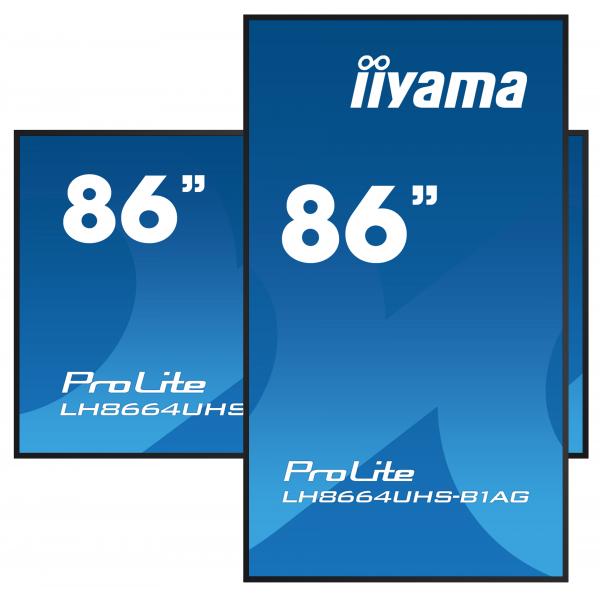 Iiyama LH8664UHS-B1AG visualizzatore di messaggi Pannello A digitale 2,18 m [86] LED Wi-Fi 500 cd/m 4K Ultra HD Nero Processore integrato Android 11 24/7 (iiyama ProLite LH8664UHS-B1AG 86 Klas)IiyamaLH8664UHS-B1AG