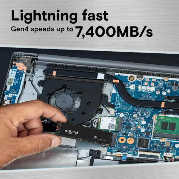Crucial T500 2 TB M.2 PCI Express 4.0 NVMe 3D TLC NAND (Crucial T500 2TB PCIe NVMe M.2 SSD)Crucial0649528939234CT2000T500SSD8