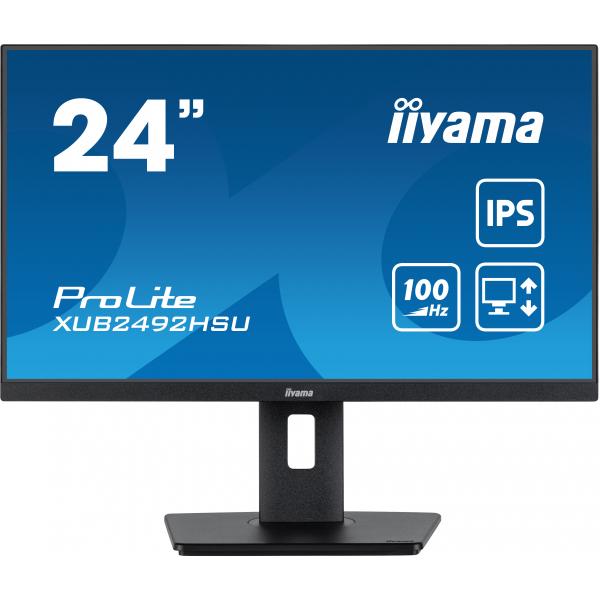 Iiyama XUB2492HSU-B6 Monitor PC 60,5 cm [23.8] 1920 x 1080 Pixel Full HD LED Nero (24 PROLITE XUB2492HSU-B6 - 24 Black IPS LED Monitor Full HD Height Adjustable DisplayPort USB and HDMI)Iiyama4948570122578XUB2492HSU-B6