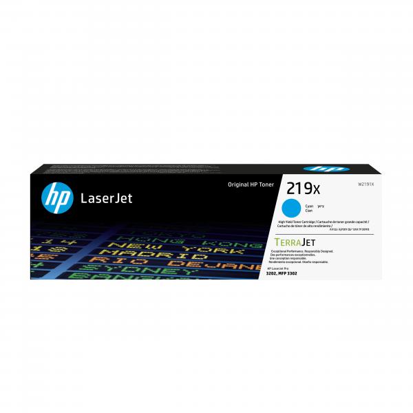HP Cartuccia toner originale ad alta capacità LaserJet 219X ciano (OEM HP W2191X/219X Cyan Toner Cartridge)HpW2191X