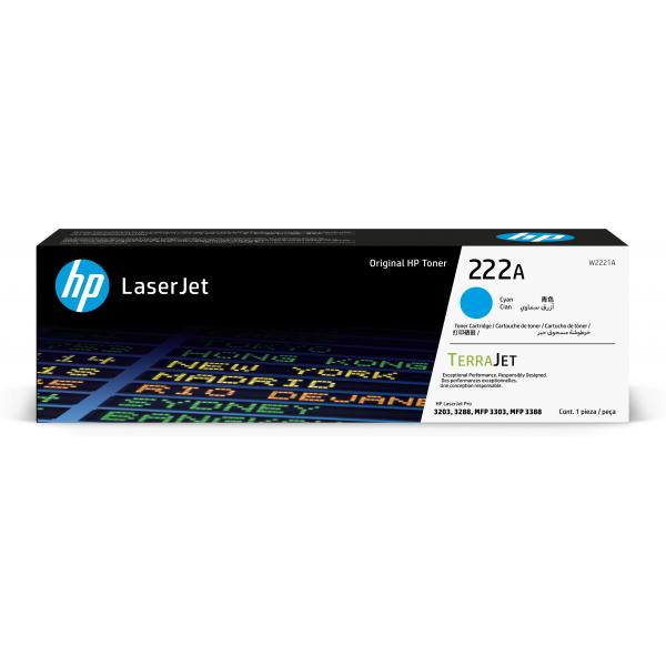HP Cartuccia toner originale LaserJet 222A nero (HP 222A CYAN)Hp0195161016363W2221A