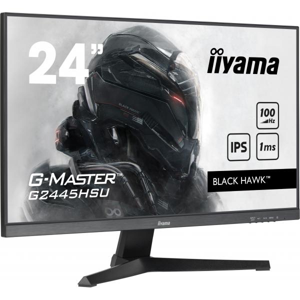 Iiyama G-MASTER Monitor PC 61 cm [24] 1920 x 1080 Pixel Full HD LED Nero (iiyama G-MASTER G2445HSU-B1 24 inch IPS Monitor, Full HD, 1ms, HDMI, DisplayPort, USB Hubx2, Freesync, 100Hz, Speakers, Black, Internal PSU, VESA)Iiyama4948570122738G2445HSU-B1