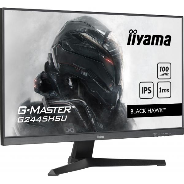 Iiyama G-MASTER Monitor PC 61 cm [24] 1920 x 1080 Pixel Full HD LED Nero (iiyama G-MASTER G2445HSU-B1 24 inch IPS Monitor, Full HD, 1ms, HDMI, DisplayPort, USB Hubx2, Freesync, 100Hz, Speakers, Black, Internal PSU, VESA)Iiyama4948570122738G2445HSU-B1