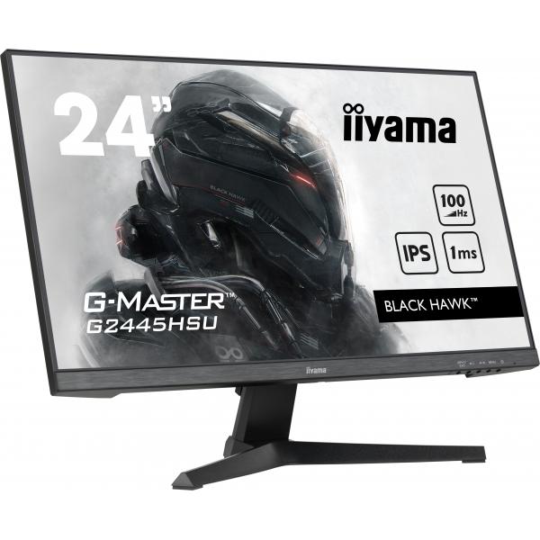 Iiyama G-MASTER Monitor PC 61 cm [24] 1920 x 1080 Pixel Full HD LED Nero (iiyama G-MASTER G2445HSU-B1 24 inch IPS Monitor, Full HD, 1ms, HDMI, DisplayPort, USB Hubx2, Freesync, 100Hz, Speakers, Black, Internal PSU, VESA)Iiyama4948570122738G2445HSU-B1