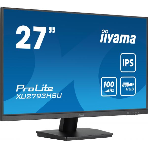 Iiyama ProLite XU2793HSU-B6 Monitor PC 68,6 cm [27] 1920 x 1080 Pixel Full HD LED Nero (27 PROLITE XU2793HSU-B6 IPS Monitor - 27 Black IPS LED Monitor Full HD DisplayPort USB and HDMI)Iiyama4948570123056XU2793HSU-B6