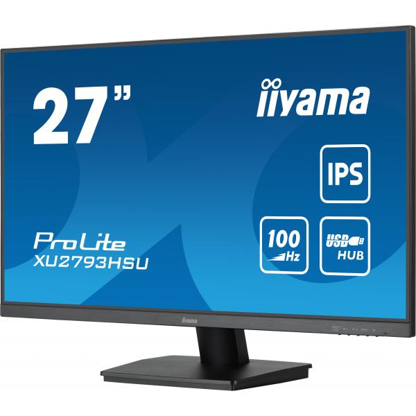 Iiyama ProLite Monitor PC 68,6 cm [27] 1920 x 1080 Pixel Full HD LED Nero (27 PROLITE XU2793HSU-B6 IPS Monitor - 27 Black IPS LED Monitor Full HD DisplayPort USB and HDMI)Iiyama4948570123056XU2793HSU-B6