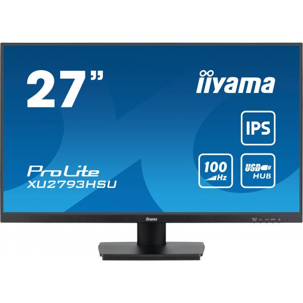 Iiyama ProLite Monitor PC 68,6 cm [27] 1920 x 1080 Pixel Full HD LED Nero (27 PROLITE XU2793HSU-B6 IPS Monitor - 27 Black IPS LED Monitor Full HD DisplayPort USB and HDMI)Iiyama4948570123056XU2793HSU-B6