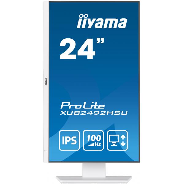Iiyama XUB2492HSU-W6 Monitor PC 60,5 cm [23.8] 1920 x 1080 Pixel Full HD LED Bianco (iiyama 24 Inch IPS Monitor XUB2492HSU-W6, Height Adjustable, Full HD, 100Hz, 0.4ms, FreeSync, HDMI, Display Port, USB Hub, White)Iiyama4948570123346XUB2492HSU-W6