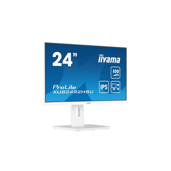 Iiyama XUB2492HSU-W6 Monitor PC 60,5 cm [23.8] 1920 x 1080 Pixel Full HD LED Bianco (iiyama ProLite XUB2492HSU-W6 - Monitor a LED - 24 [23.8 visualizzabile] - 1920 x 1080 Full HD [1080p] @ 100 Hz - IPS - 250 cd/m? - 1300:1 - 0.4 ms - HDMI, DisplayPor...