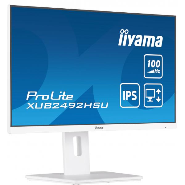Iiyama XUB2492HSU-W6 Monitor PC 60,5 cm [23.8] 1920 x 1080 Pixel Full HD LED Bianco (iiyama 24 Inch IPS Monitor XUB2492HSU-W6, Height Adjustable, Full HD, 100Hz, 0.4ms, FreeSync, HDMI, Display Port, USB Hub, White)Iiyama4948570123346XUB2492HSU-W6