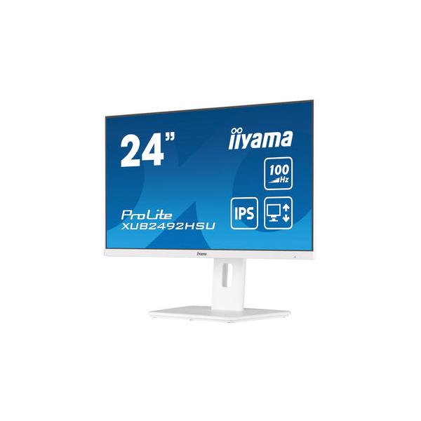 Iiyama XUB2492HSU-W6 Monitor PC 60,5 cm [23.8] 1920 x 1080 Pixel Full HD LED Bianco (iiyama ProLite XUB2492HSU-W6 - Monitor a LED - 24 [23.8 visualizzabile] - 1920 x 1080 Full HD [1080p] @ 100 Hz - IPS - 250 cd/m? - 1300:1 - 0.4 ms - HDMI, DisplayPor...