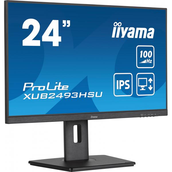 Iiyama ProLite Monitor PC 60,5 cm [23.8] 1920 x 1080 Pixel Full HD LED Nero (iiyama ProLite XUB2493HSU-B6 - Monitor a LED - 24 [23.8 visualizzabile] - 1920 x 1080 Full HD [1080p] @ 100 Hz - IPS - 250 cd/m? - 1000:1 - 1 ms - HDMI, DisplayPort - altopa...