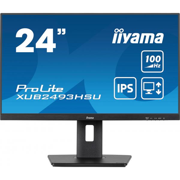 Iiyama ProLite Monitor PC 60,5 cm [23.8] 1920 x 1080 Pixel Full HD LED Nero (iiyama ProLite XUB2493HSU-B6 - Monitor a LED - 24 [23.8 visualizzabile] - 1920 x 1080 Full HD [1080p] @ 100 Hz - IPS - 250 cd/m? - 1000:1 - 1 ms - HDMI, DisplayPort - altopa...