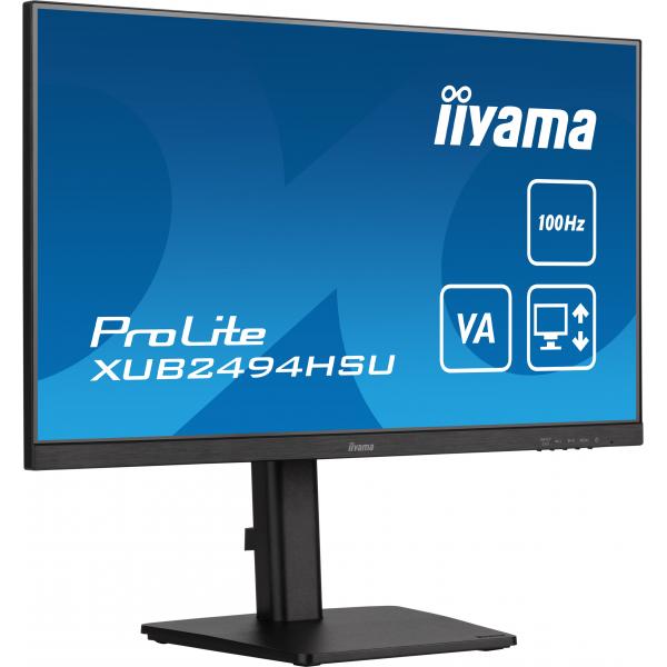 Iiyama ProLite Monitor PC 60,5 cm [23.8] 1920 x 1080 Pixel Full HD LED Nero (iiyama ProLite XUB2494HSU-B6 24' Full HD Desktop Monitor)Iiyama4948570122660XUB2494HSU-B6