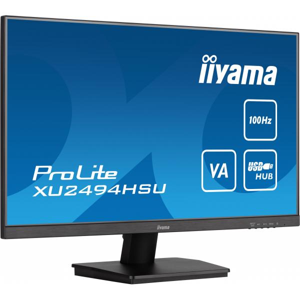 Iiyama ProLite Monitor PC 60,5 cm [23.8] 1920 x 1080 Pixel Full HD LED Nero (iiyama ProLite XU2494HSU-B6 - Monitor a LED - 24 [23.8 visualizzabile] - 1920 x 1080 Full HD [1080p] @ 100 Hz - VA - 250 cd/m - 4000:1 - 1 ms - HDMI, DisplayPort - altoparla...