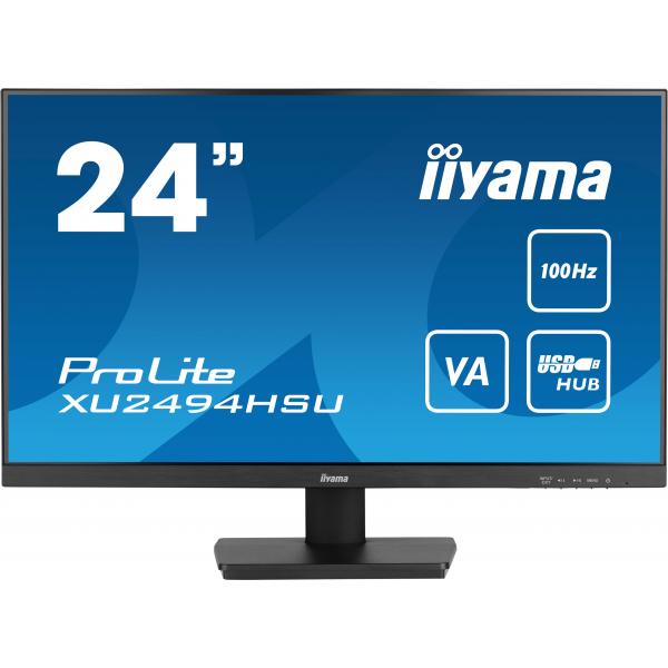 Iiyama ProLite Monitor PC 60,5 cm [23.8] 1920 x 1080 Pixel Full HD LED Nero (iiyama ProLite XU2494HSU-B6 - Monitor a LED - 24 [23.8 visualizzabile] - 1920 x 1080 Full HD [1080p] @ 100 Hz - VA - 250 cd/m - 4000:1 - 1 ms - HDMI, DisplayPort - altoparla...