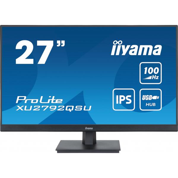 Iiyama ProLite Monitor PC 68,6 cm [27] 2560 x 1440 Pixel Quad HD LED Nero (27 PROLITE XU2792QSU-B6 IPS Monitor - 27 Black IPS LED Monitor WQHD DisplayPort USB and HDMI)IiyamaXU2792QSU-B6