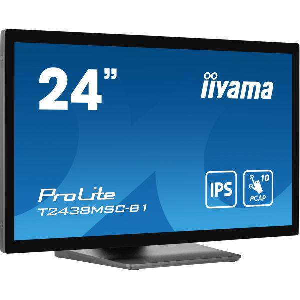 Iiyama ProLite Monitor PC 60,5 cm [23.8] 1920 x 1080 Pixel Full HD LED Touch screen Nero (T2438MSC-B1 23.8IN IPS 10P TOUC - 1920X1080 525CD DP HDMI SPEAKER)Iiyama4948570122905T2438MSC-B1