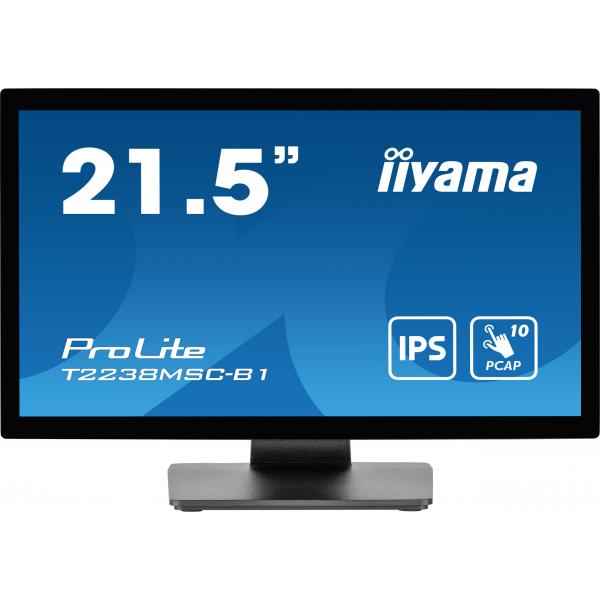Iiyama ProLite T2238MSC-B1 Monitor PC 54,6 cm [21.5] 1920 x 1080 Pixel Full HD LED Touch screen Nero (21.5 T2238MSC-B1 Touch Monitor - 21.5 Black LED Touchscreen Monitor Full HD DisplayPort USB and HDMI)Iiyama4948570122899T2238MSC-B1