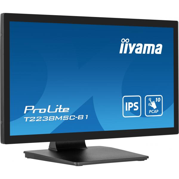 Iiyama ProLite T2238MSC-B1 Monitor PC 54,6 cm [21.5] 1920 x 1080 Pixel Full HD LED Touch screen Nero (21.5 T2238MSC-B1 Touch Monitor - 21.5 Black LED Touchscreen Monitor Full HD DisplayPort USB and HDMI)Iiyama4948570122899T2238MSC-B1