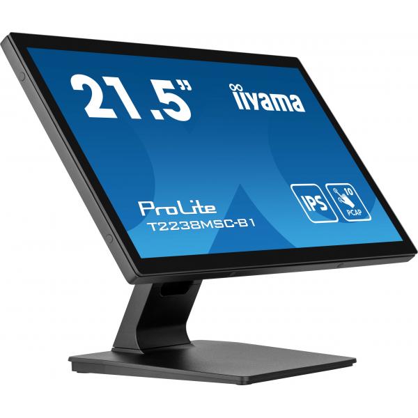 Iiyama ProLite T2238MSC-B1 Monitor PC 54,6 cm [21.5] 1920 x 1080 Pixel Full HD LED Touch screen Nero (21.5 T2238MSC-B1 Touch Monitor - 21.5 Black LED Touchscreen Monitor Full HD DisplayPort USB and HDMI)Iiyama4948570122899T2238MSC-B1