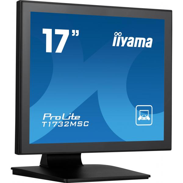 Iiyama ProLite T1732MSC-B1SAG Monitor PC 43,2 cm [17] 1280 x 1024 Pixel Full HD LED Touch screen Da tavolo Nero (17 T1732MSC-B1SAG Touch Monitor - 17 Black Touchscreen Monitor VGA DisplayPort and HDMI)Iiyama4948570122158T1732MSC-B1SAG