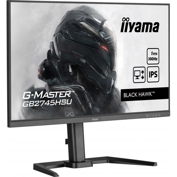 Iiyama G-MASTER GB2745HSU-B1 Monitor PC 68,6 cm [27] 1920 x 1080 Pixel Full HD LED Nero (27 G-Master GB2745HSU-B1 Monitor - 27 Black G-Master Black Hawk Gaming Monitor Height Adjustable DisplayPort USB and HDMI)Iiyama4948570122769GB2745HSU-B1