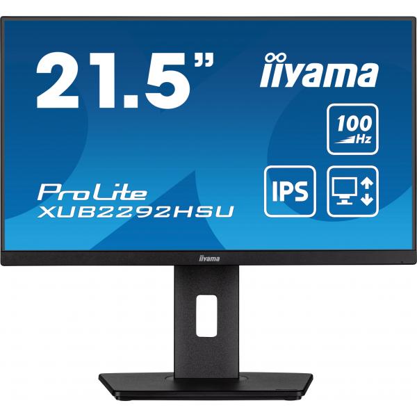 Iiyama ProLite XUB2292HSU-B6 Monitor PC 54,6 cm [21.5] 1920 x 1080 Pixel Full HD LED Nero (215IN ULTRA MINCE 1920X1080 - 16:9 100HZ 04MS 1000:1 1XHDMI/1X)Iiyama4948570122554XUB2292HSU-B6