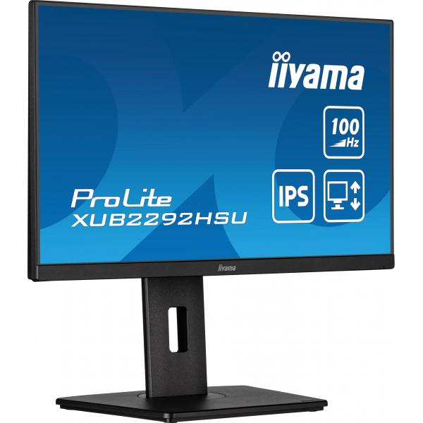 Iiyama ProLite XUB2292HSU-B6 Monitor PC 54,6 cm [21.5] 1920 x 1080 Pixel Full HD LED Nero (215IN ULTRA MINCE 1920X1080 - 16:9 100HZ 04MS 1000:1 1XHDMI/1X)Iiyama4948570122554XUB2292HSU-B6