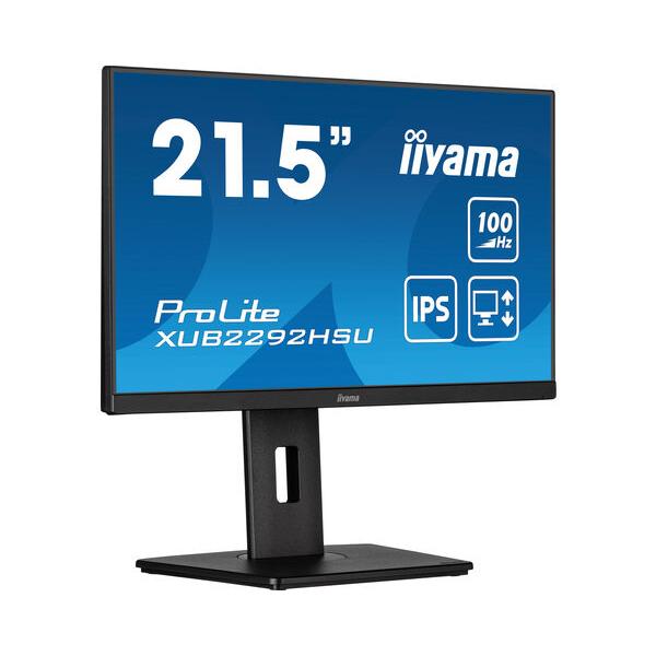 Iiyama ProLite XUB2292HSU-B6 Monitor PC 55,9 cm [22] 1920 x 1080 Pixel Full HD LED Nero (iiyama ProLite XUB2292HSU-B6 - Monitor a LED - 22 [21.5 visualizzabile] - 1920 x 1080 Full HD [1080p] @ 100 Hz - IPS - 250 cd/m? - 1000:1 - 0.4 ms - HDMI, Displa...