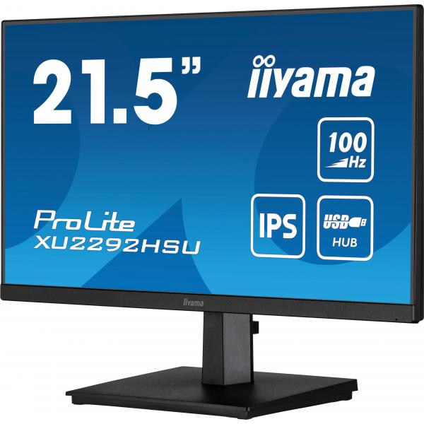 Iiyama ProLite XU2292HSU-B6 Monitor PC 54,6 cm [21.5] 1920 x 1080 Pixel Full HD LED Nero (21IN ULTRA MINCE 1920X1080 16:9 - 100HZ 04MS 1000:1 1XHDMI/1XDISPL)Iiyama4948570122561XU2292HSU-B6