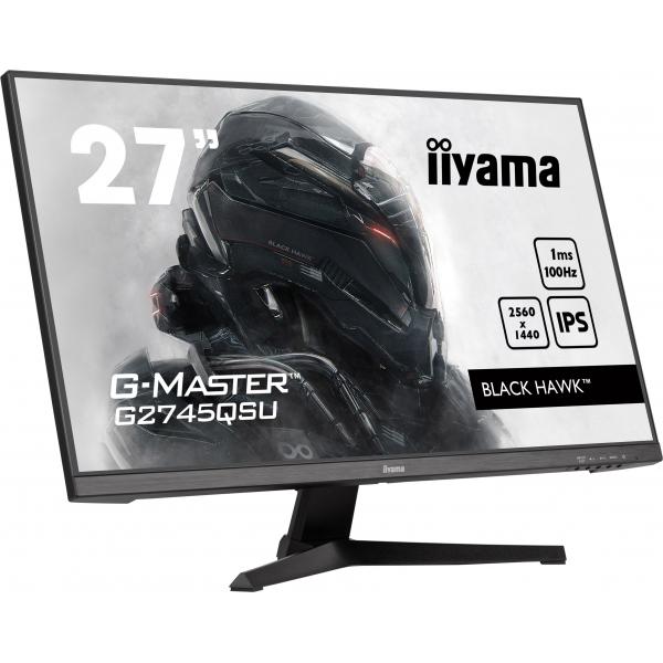 Iiyama G-MASTER G2745QSU-B1 Monitor PC 68,6 cm [27] 2560 x 1440 Pixel Dual WQHD LED Nero (27IN G-MASTER BLACK HAWK - 2560X1440 16:9 100HZ 1MS 1300:1)Iiyama4948570122776G2745QSU-B1